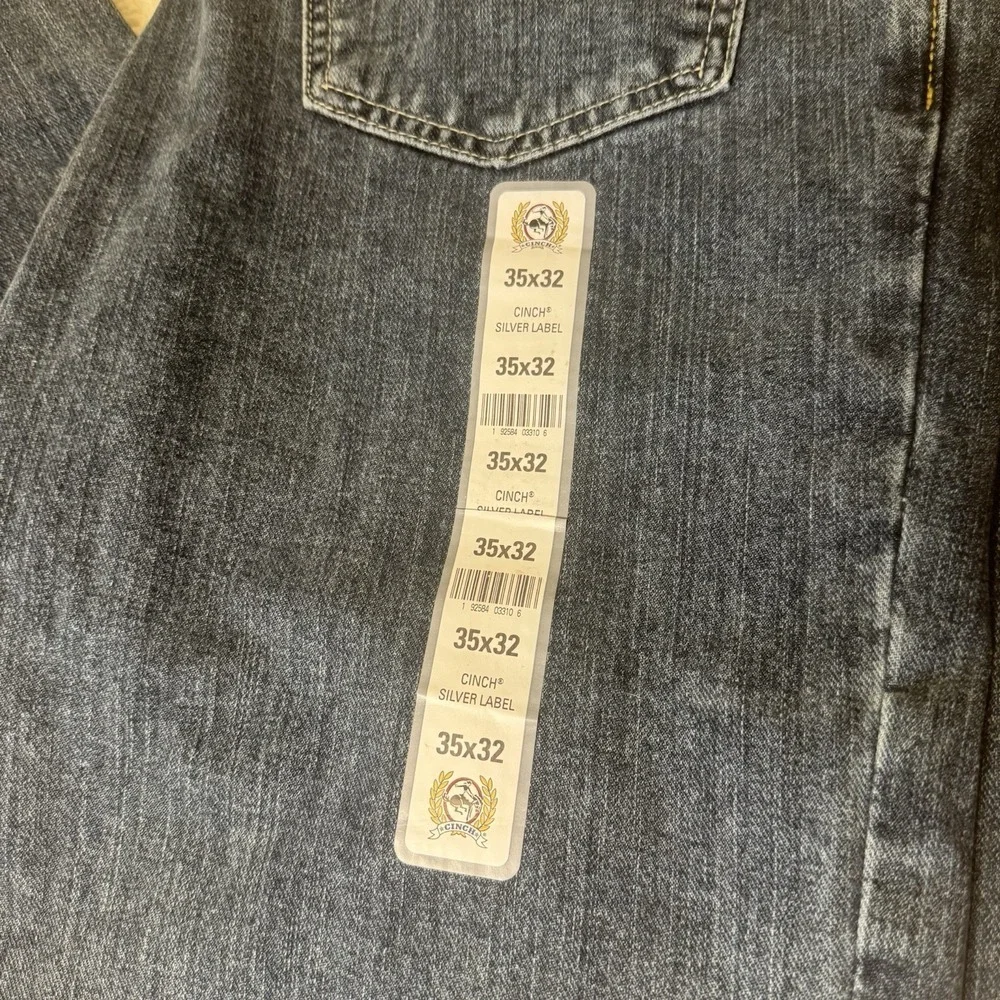 NWT Cinch Silver Label Slim Jeans Men's 35x32 Mid Rise Straight Leg Denim